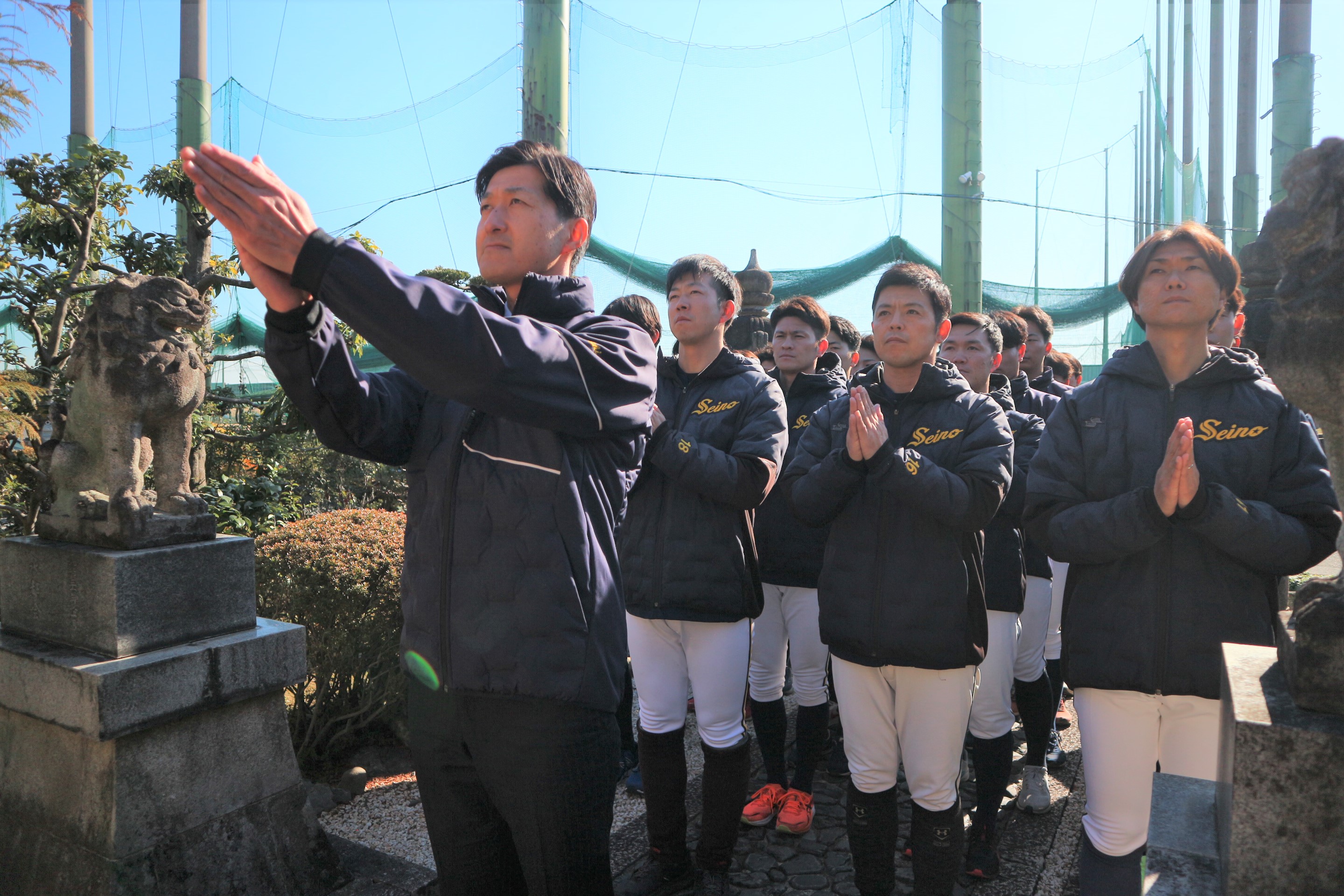 　　　　　　野球部の祈願の様子